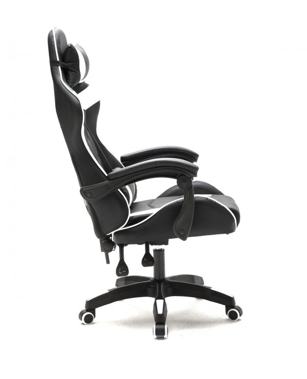Gamestoel Cyclone tieners - bureaustoel - racing gaming stoel - wit zwart - Meubel Plein