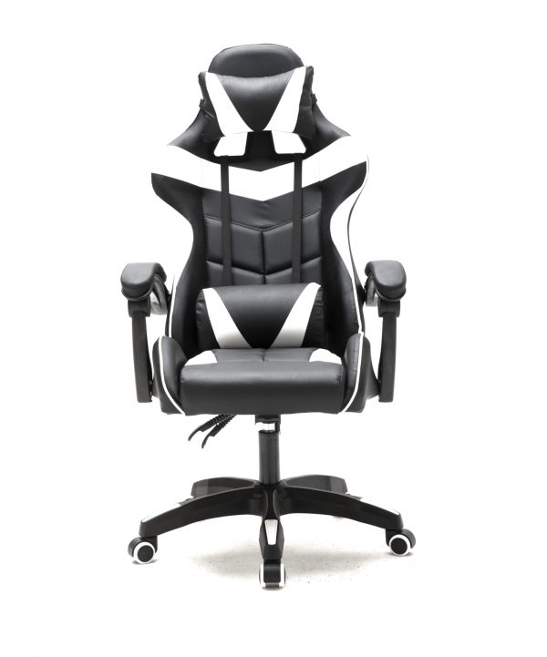 Gamestoel Cyclone tieners - bureaustoel - racing gaming stoel - wit zwart - Meubel Plein
