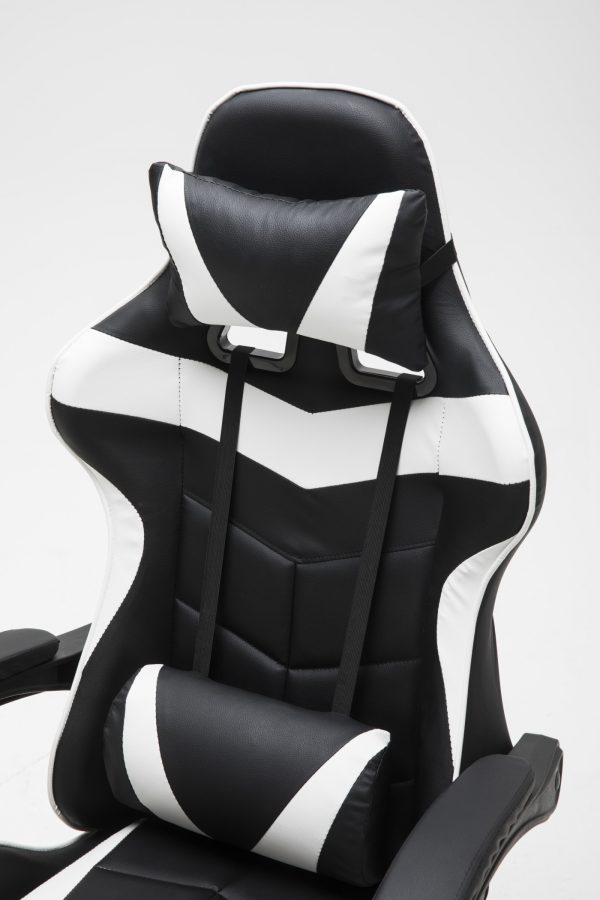 Gamestoel Cyclone tieners - bureaustoel - racing gaming stoel - wit zwart - Meubel Plein