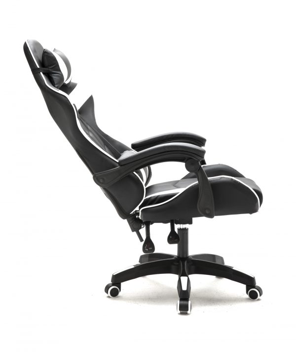 Gamestoel Cyclone tieners - bureaustoel - racing gaming stoel - wit zwart - Meubel Plein