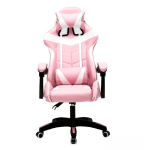 Gamestoel Cyclone tieners - bureaustoel - racing gaming stoel - roze wit