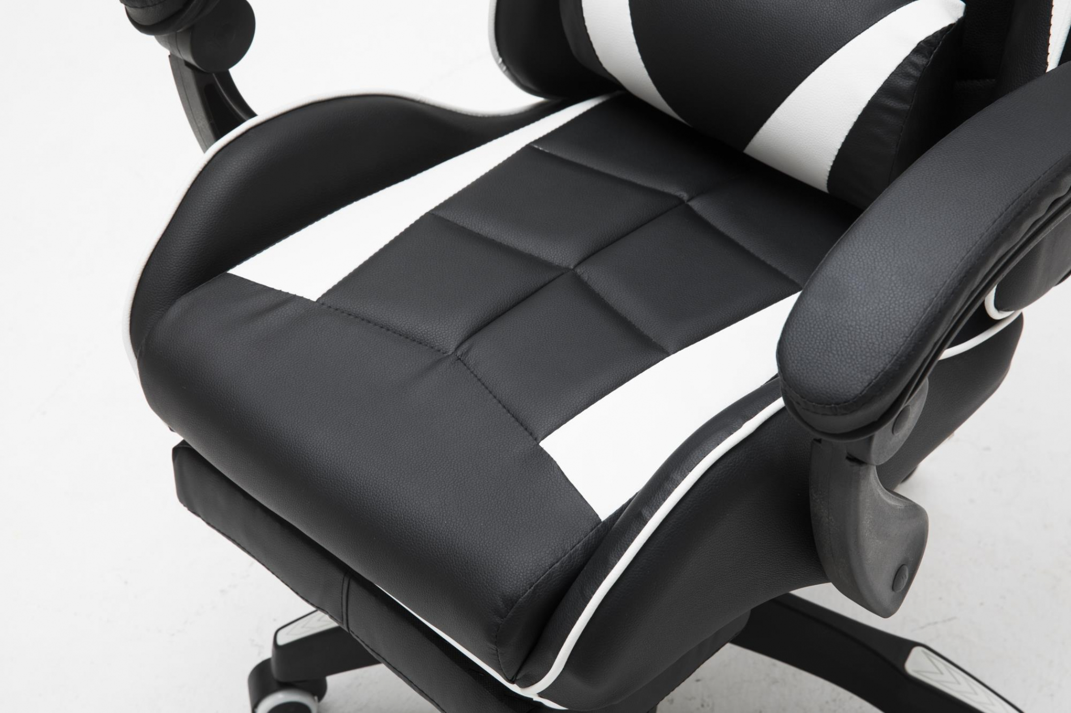 Gamestoel met voetsteun Cyclone tieners - bureaustoel - racing gaming stoel - wit zwart - Meubel Plein Gamestoel met voetsteun Cyclone tieners - bureaustoel - racing gaming stoel - wit zwart - Meubel Plein