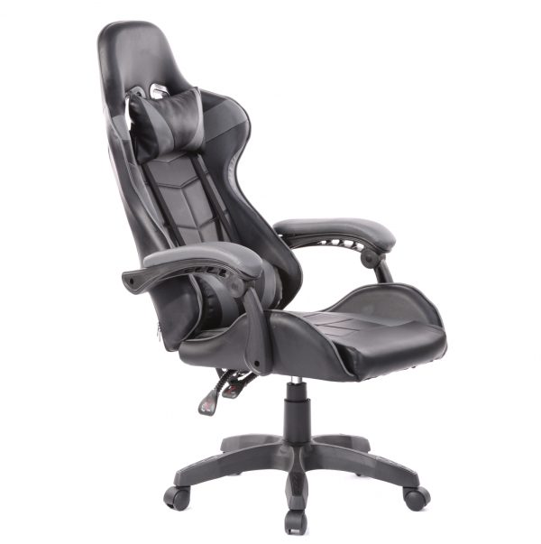 Gamestoel Cyclone tieners - bureaustoel - racing gaming stoel - zwart grijs - Meubel Plein