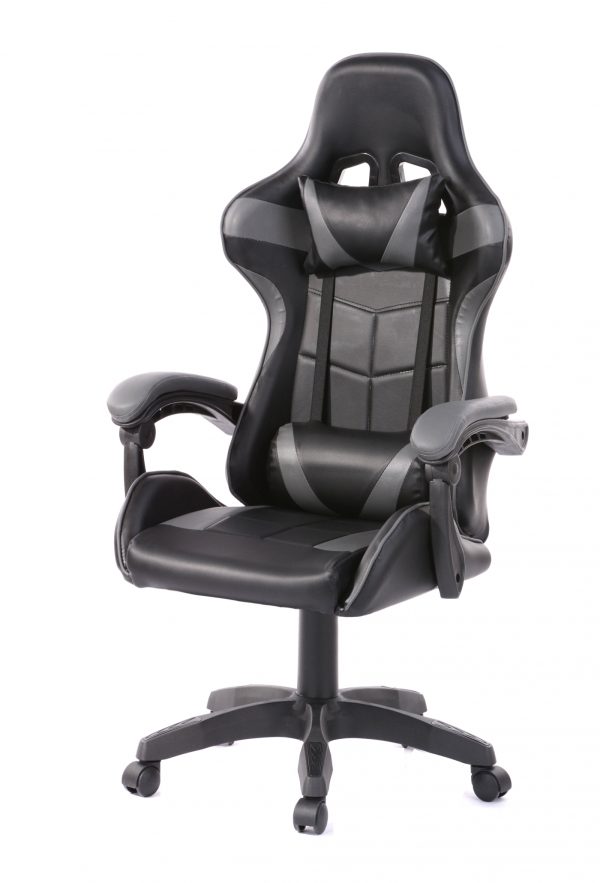Gamestoel Cyclone tieners - bureaustoel - racing gaming stoel - zwart grijs - Meubel Plein