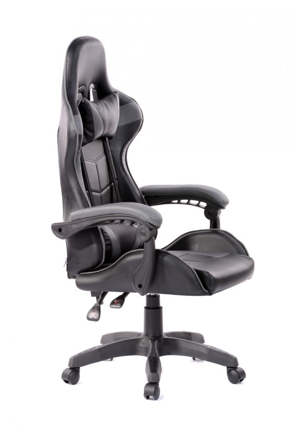 Gamestoel Cyclone tieners - bureaustoel - racing gaming stoel - zwart grijs - Meubel Plein