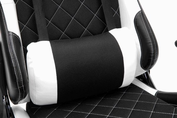 Gamestoel Classic - bureaustoel - stof bekleding - zwart wit - Meubel Plein