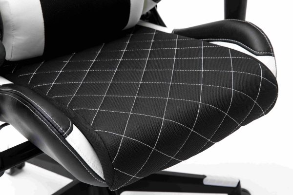 Gamestoel Classic - bureaustoel - stof bekleding - zwart wit - Meubel Plein