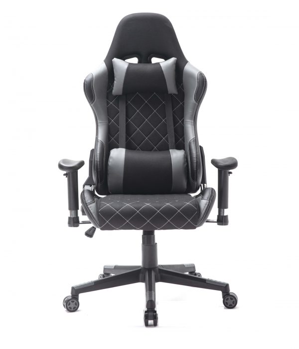 Gamestoel Classic - bureaustoel - stof bekleding - zwart grijs - Meubel Plein
