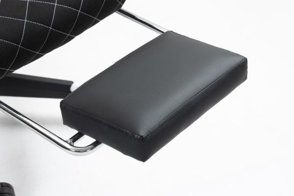 Gamestoel Classic - bureaustoel – voetensteun - stof bekleding - zwart wit - Meubel Plein
