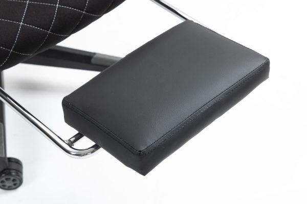 Gamestoel Classic - bureaustoel - voetensteun - stof bekleding - zwart grijs - Meubel Plein
