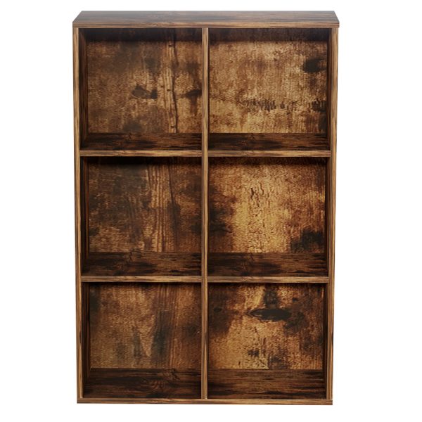 Boekenkast Vakkie 6 open vakken - wandkast - vakkenkast - vintage bruinkleurig - Meubel Plein