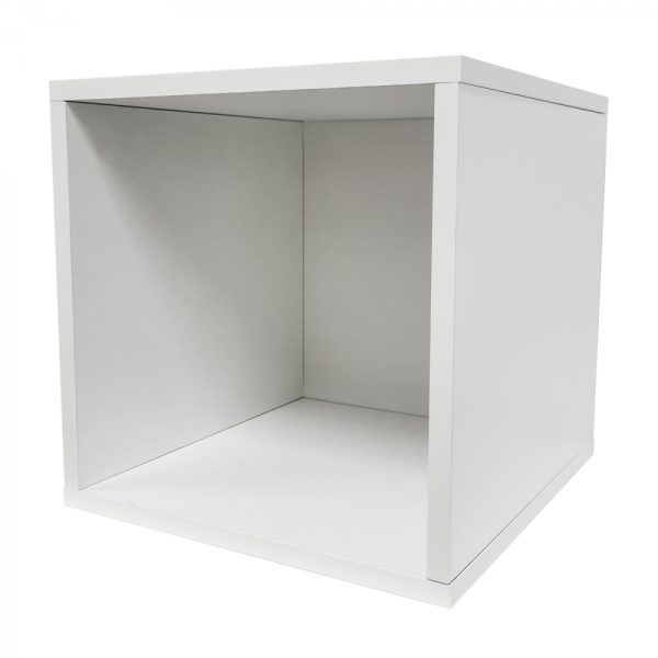 LP vinyl opbergkast kubus - platenkast - lp vinyl platen opbergrek - wit - Meubel Plein