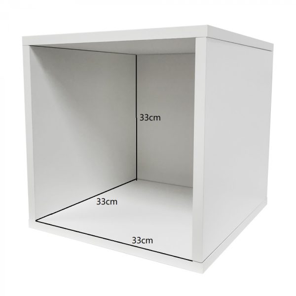 LP vinyl opbergkast kubus - platenkast - lp vinyl platen opbergrek - wit - Meubel Plein