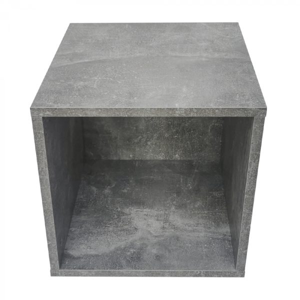 LP vinyl opbergkast kubus - platen lp vinyl opbergkast rek - industrieel grijs beton look - Meubel Plein