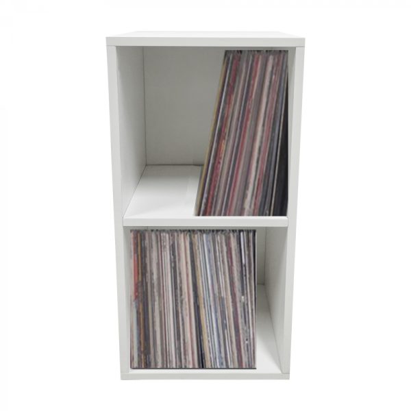 Vinyl lp platen opbergkast - opbergen lp vinyl platen - boekenkast - 2 vakken - wit - Meubel Plein