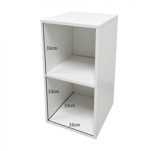 Vinyl lp platen opbergkast - opbergen lp vinyl platen - boekenkast - 2 vakken - wit - Meubel Plein
