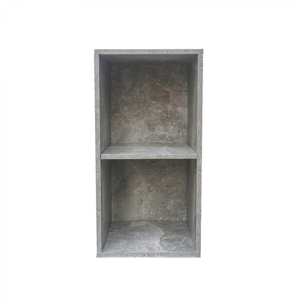 Vinyl lp platen opbergkast - opbergen lp vinyl platen - boekenkast - 2 vakken - grijs beton - Meubel Plein