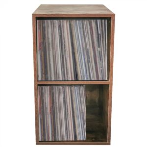 Vinyl lp platen kast - opbergen lp platen - platenspeler meubel - bruin - Meubel Plein