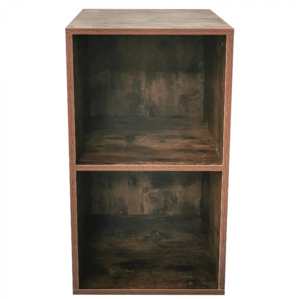 VDD Vinyl lp platen opbergkast - LP Opbergen - Vinyl Platen Kast - Boekenkast - 2 Vakken - Walnoot - Meubel Plein