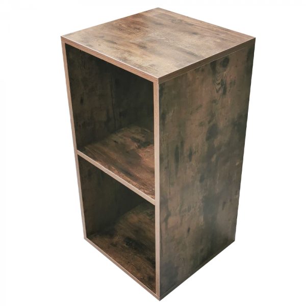 VDD Vinyl lp platen opbergkast - LP Opbergen - Vinyl Platen Kast - Boekenkast - 2 Vakken - Walnoot - Meubel Plein
