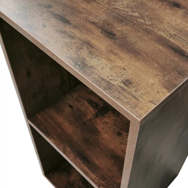 VDD Vinyl lp platen opbergkast - LP Opbergen - Vinyl Platen Kast - Boekenkast - 2 Vakken - Walnoot - Meubel Plein