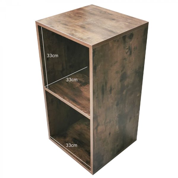 VDD Vinyl lp platen opbergkast - LP Opbergen - Vinyl Platen Kast - Boekenkast - 2 Vakken - Walnoot - Meubel Plein