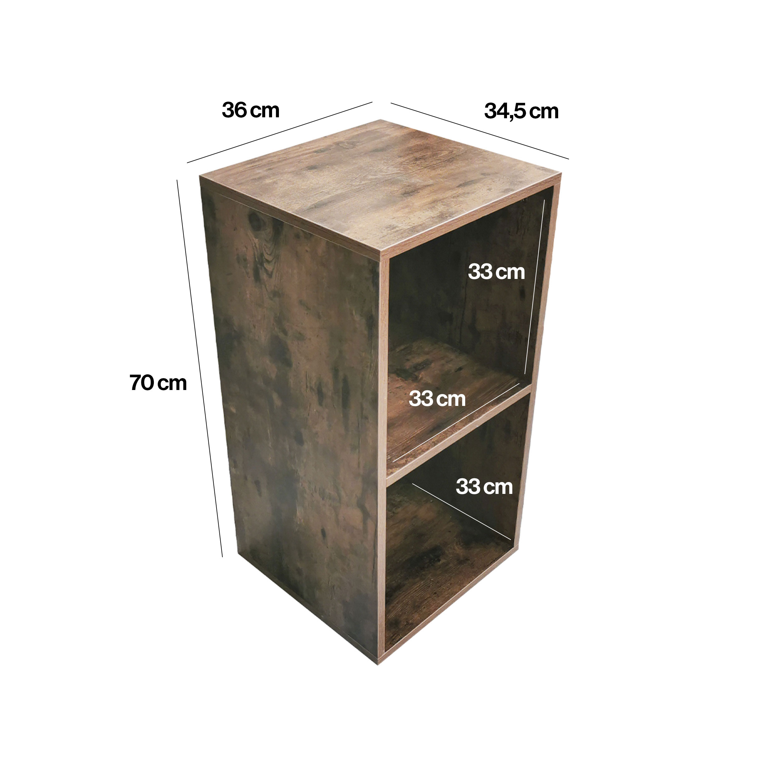 VDD Vinyl Opbergkast - 2 Vakken - 70 x 36 x 34,5 cm - Bruin VDD Vinyl Opbergkast - 2 Vakken - 70 x 36 x 34,5 cm - Bruin