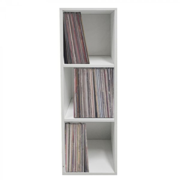 Lp platen vinyl opbergkast - opbergen lp vinyl platen - boekenkast - 3 vakken - wit - Meubel Plein