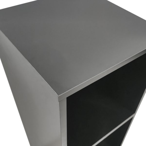 Lp platen vinyl opbergkast - opbergen lp vinyl platen - boekenkast - 3 vakken - zwart - Meubel Plein