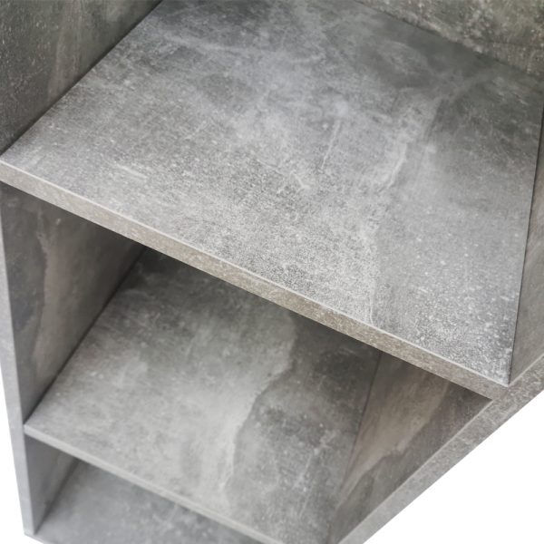 Lp platen vinyl opbergkast - opbergen lp vinyl platen - boekenkast - 3 vakken - grijs beton - Meubel Plein