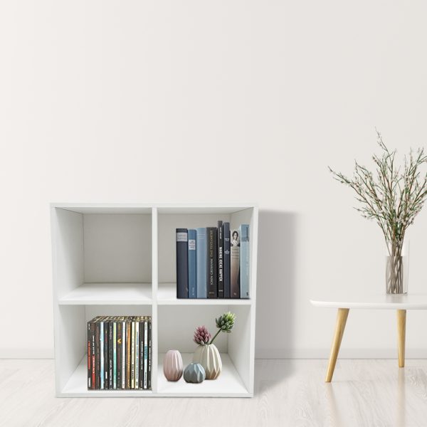Vakkenkast Vakkie 4 open vakken opbergkast - boekenkast - wandkast - wit - Meubel Plein