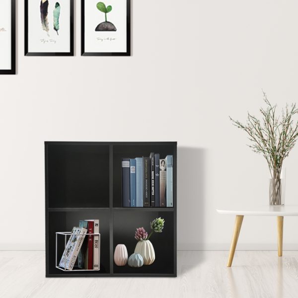 Boekenkast Vakkie 4 open vakken opbergkast - vakkenkast - wandkast - zwart - Meubel Plein