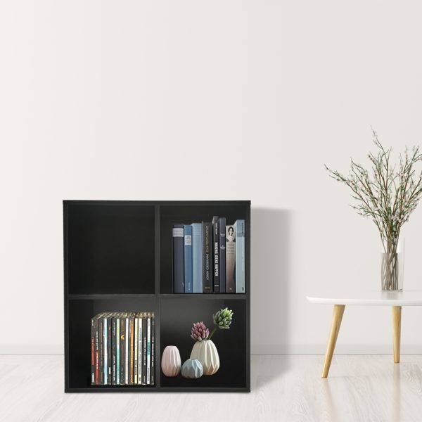 Boekenkast Vakkie 4 open vakken opbergkast - vakkenkast - wandkast - zwart - Meubel Plein