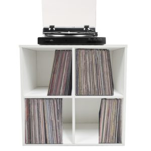 Vinyl lp platen kast - opbergen lp platen - platenspeler meubel - bruin - Meubel Plein