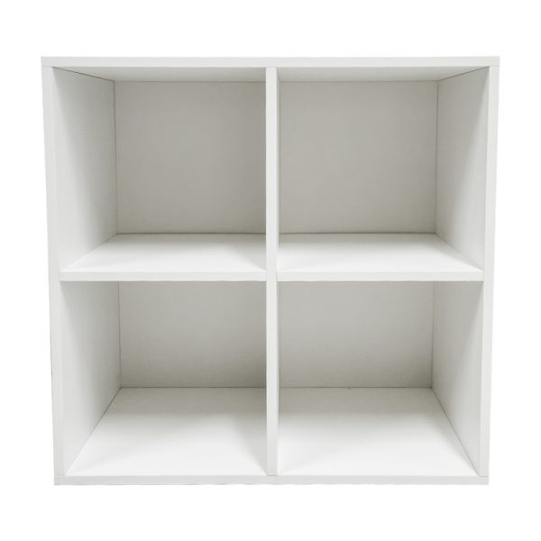 Platen vinyl lp opbergkast - opbergen lp vinyl platen - boekenkast - 4 vakken - wit - Meubel Plein
