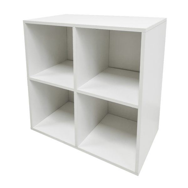 Platen vinyl lp opbergkast - opbergen lp vinyl platen - boekenkast - 4 vakken - wit - Meubel Plein