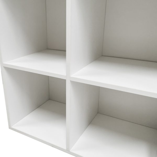 Platen vinyl lp opbergkast - opbergen lp vinyl platen - boekenkast - 4 vakken - wit - Meubel Plein