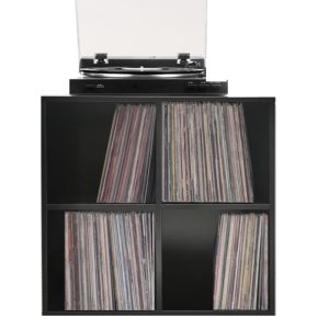 Vinyl lp platen kast - opbergen lp platen - platenspeler meubel - bruin - Meubel Plein