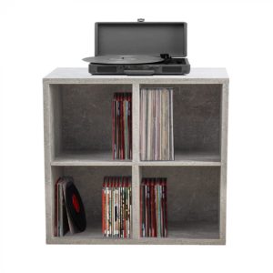 Vinyl lp platen kast - opbergen lp platen - platenspeler meubel - bruin - Meubel Plein