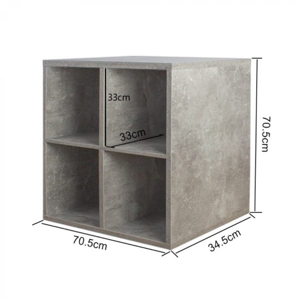 Platen vinyl lp kast - opbergen lp vinyl platen - boekenkast - grijs beton - Meubel Plein