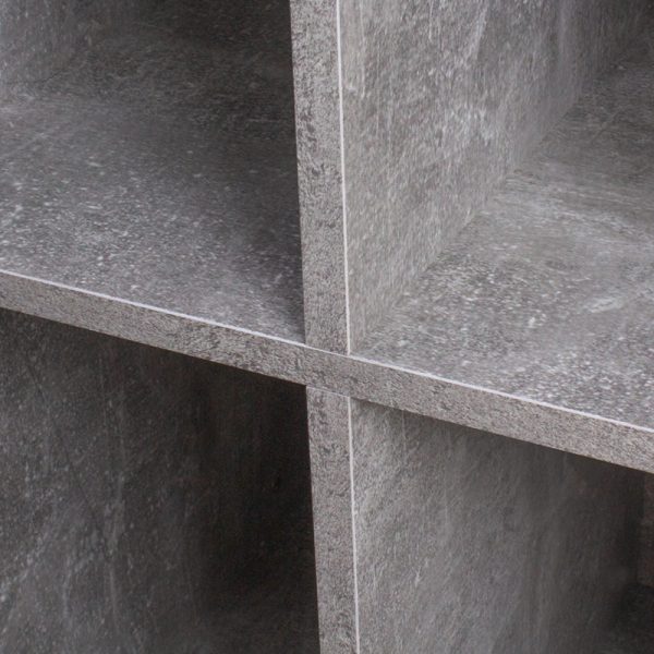 Platen vinyl lp kast - opbergen lp vinyl platen - boekenkast - grijs beton - Meubel Plein