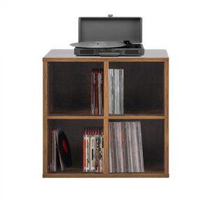 Vinyl lp platen kast - opbergen lp platen - platenspeler meubel - bruin - Meubel Plein