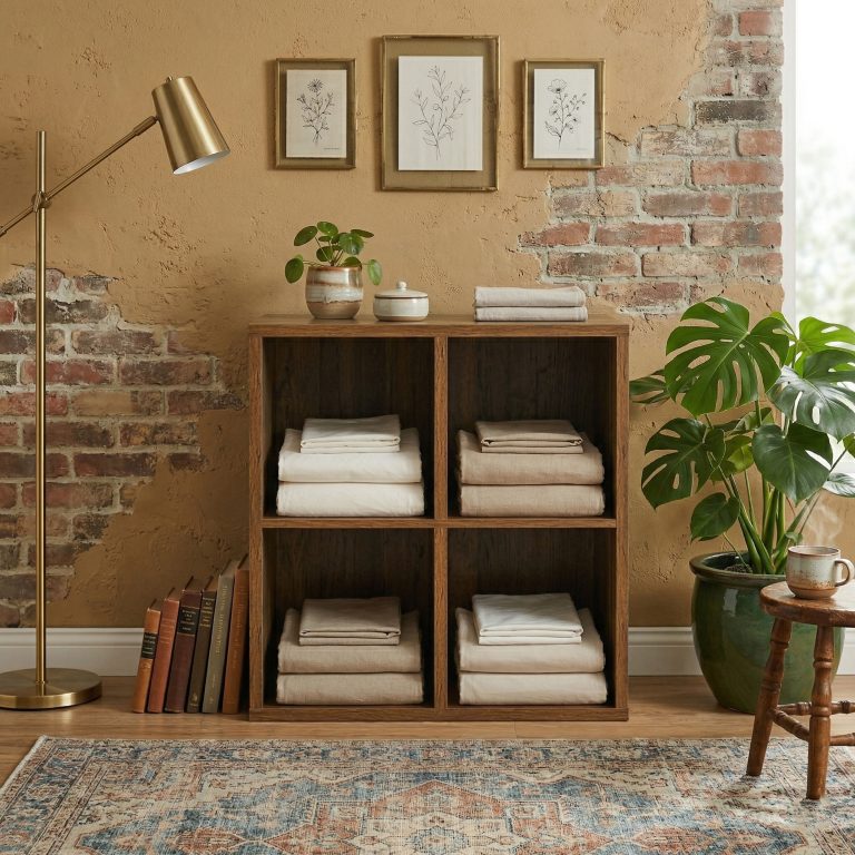 VDD Vakkie Vakkenkast met 4 Vakken - 70,5 x 70,5 x 34,5 - Bruin - alternatieve afbeelding