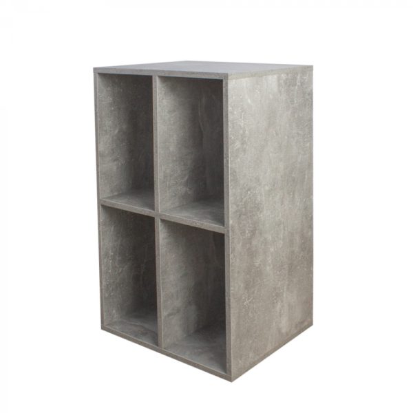 Vinyl lp platen kast - opbergen lp platen - platenspeler meubel - grijs beton look - Meubel Plein