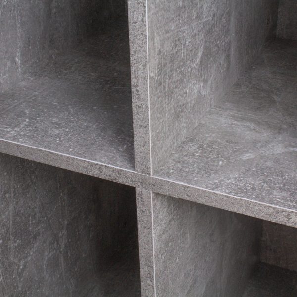 Vinyl lp platen kast - opbergen lp platen - platenspeler meubel - grijs beton look - Meubel Plein