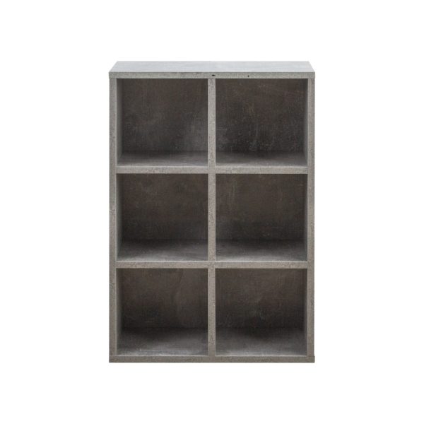 VDD Vakkenkast - Opbergkast - Boekenkast - Wandkast - 6 Open Vakken - Grijs - 97.5x 97.5x33 cm - Meubel Plein