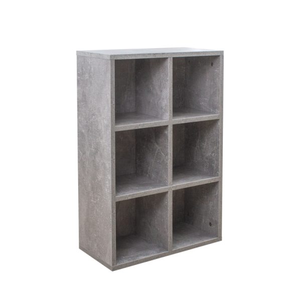 VDD Vakkenkast - Opbergkast - Boekenkast - Wandkast - 6 Open Vakken - Grijs - 97.5x 97.5x33 cm - Meubel Plein