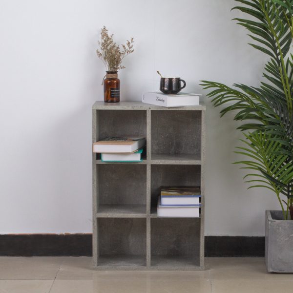 VDD Vakkenkast - Opbergkast - Boekenkast - Wandkast - 6 Open Vakken - Grijs - 97.5x 97.5x33 cm - Meubel Plein