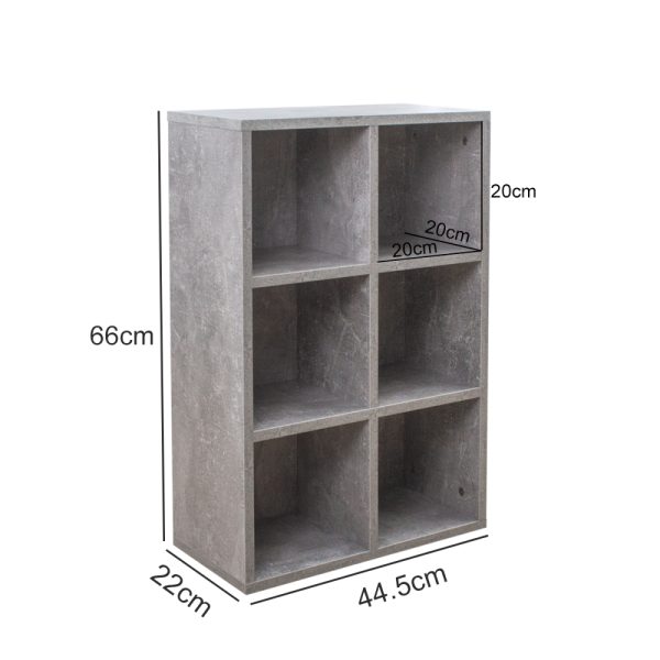 VDD Vakkenkast - Opbergkast - Boekenkast - Wandkast - 6 Open Vakken - Grijs - 97.5x 97.5x33 cm - Meubel Plein