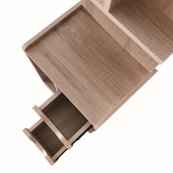 Nachtkastje wandkastje 84 cm hoog lichtbruin - Meubel Plein